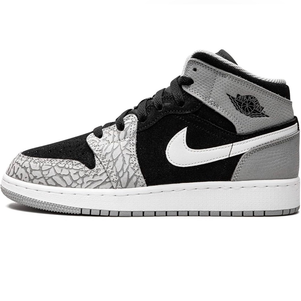 2022 Air Jordan 1 Mid SE GS 'Elephant Toe' Sneakers Youth Size 2.5 US